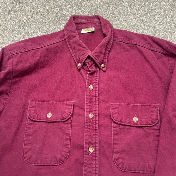 VINTAGE Five Brother Shirt XL Red Workwear Flannel Long Sleeve 90s Mens - Picture 2 of 7